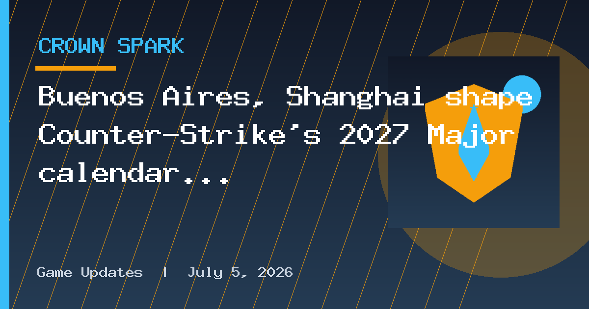 Buenos Aires, Shanghai shape Counter-Strike’s 2027 Major calendar