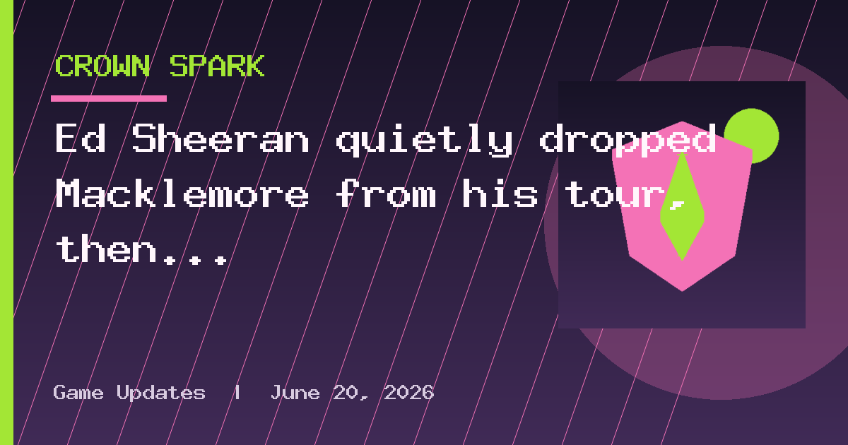 Ed Sheeran quietly dropped Macklemore from his tour, then Robert Kraft explained