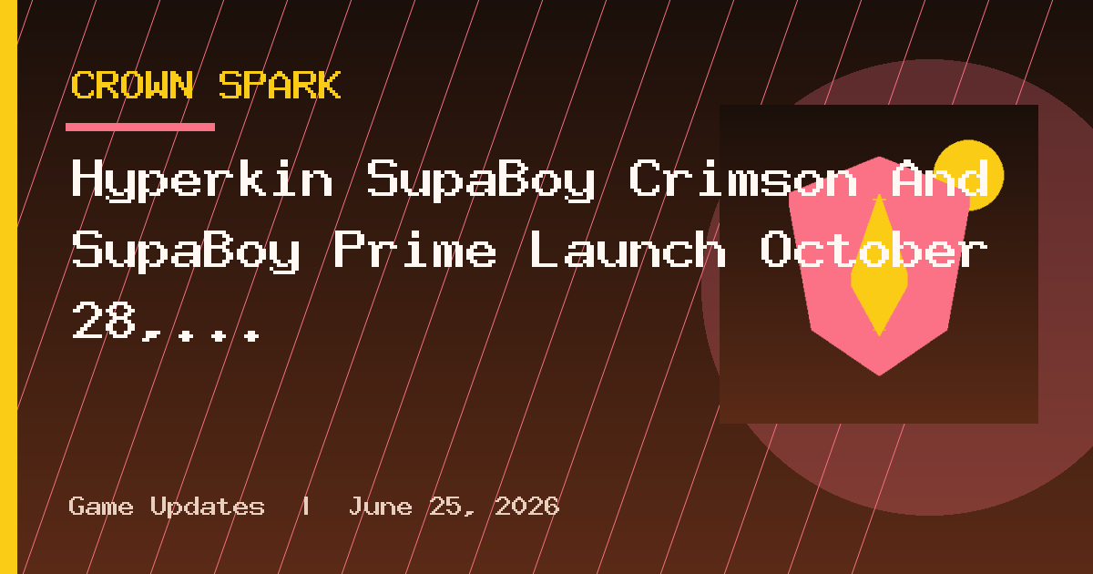 Hyperkin SupaBoy Crimson And SupaBoy Prime Launch October 28, Replacing Current