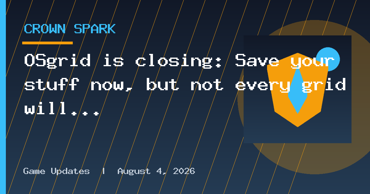 OSgrid is closing: Save your stuff now, but not every grid will take it